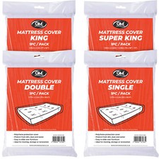 Polythene Plastic Mattress Cover | Heavy Duty DIY Removal Bag for Storage Moving