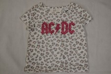 AC/DC GLITTER PINK LOGO ALLOVER GIRLS KIDS CHILD YOUTH T SHIRT NEW OFFICIAL H&M