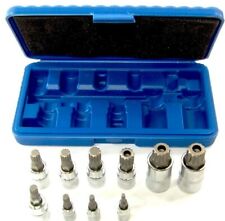 10 pcs Bit Socket Set XZN 12 Point MM Triple Square Spline Tamper Proof Bits