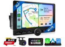 2 DIN Android 10.1" Car Radio Sat Nav Wireless CarPlay Android Auto UX6K Pro Max