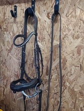 English Leather Bridle, Bit & Reins .Full Size, Brown.(Ref:72Y)