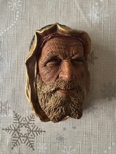 Vintage Bossons Syrian Arab Man Chalkware Head Wall Sculpture Made in England 