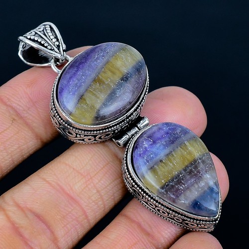 925 silver overlay fluorite - 925,