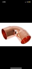 Copper Elbow Fittings 15mm End Feed 90-Degree Bend Pack of 25, WRAS Approved