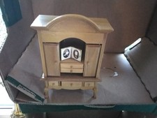 1 12 Scale Dolls House Wardrobe with Brass Coloured Metal Folding Picture Frame 