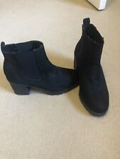 Top Shop black chunky suede chelsea boots size 6 BNWOB
