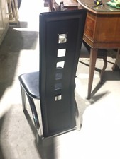 Pair of Ladder Back Black Faux Leather Dining End Chairs + 4 free Dining Chairs