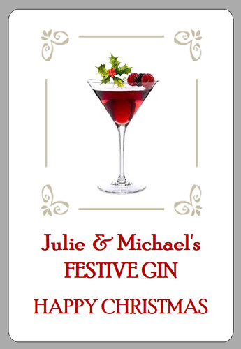 Homemade festive gin labels - festive,