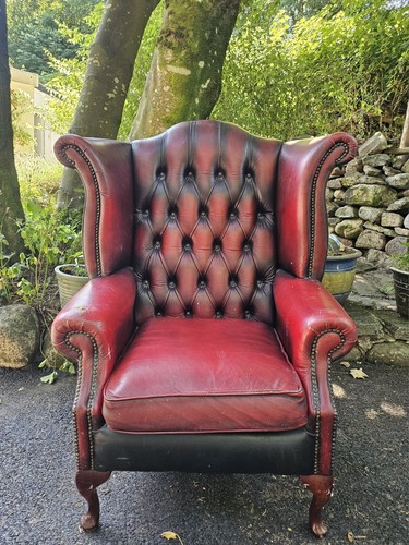 Vintage oxblood chesterfield - vintage,