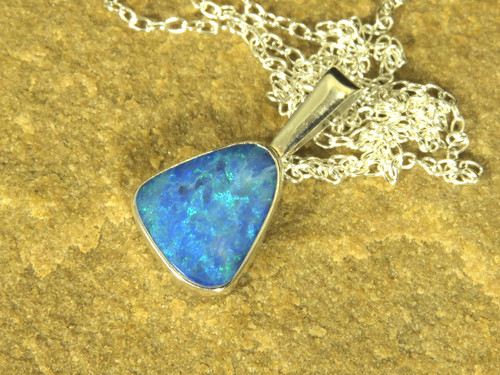 Blue opal pendant - , 925