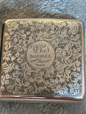 Engraved Antique Silver Curved