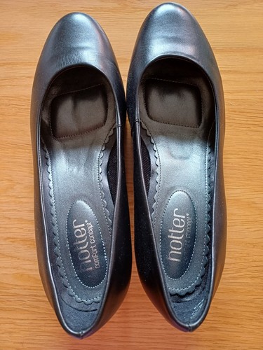 Hotter black leather shoes - leather,