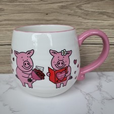 M&S Marks & Spencer Percy Penny Pig Mug Stoneware Valentine Love Girlfriend Pink