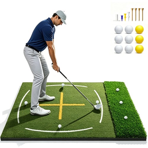 Golf mat with dual - golf, turf
