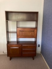 Teak veneer wall unit freestanding