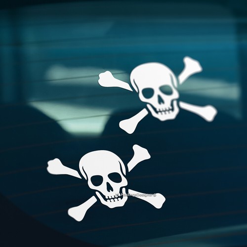Pirate skull crossbones - 2x,