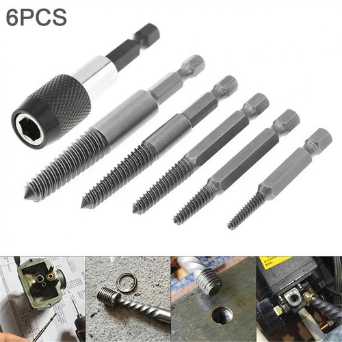 6pcs damaged screw extractor - damaged,