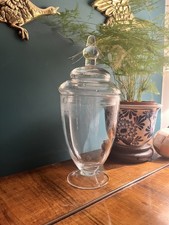 Glass Storage Jar Handmade Wedding Cookie Footed Sweet Bonbon Jar Bowl Lid 27cm