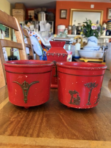 Vintage red chalkware - chalkware., 3