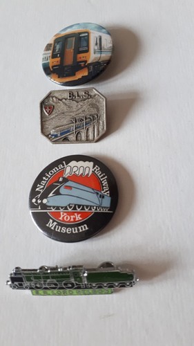Railway locomotive pin badges - locomotive,