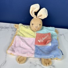 Kaloo Patchwork Bunny Rabbit Comfort Blanket Lapin Hand Puppet Soft Toy Blankie