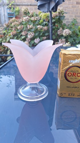 Vintage glass pink frosted - glass,