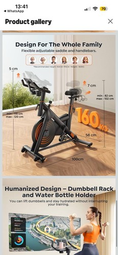 Burever exercise bike with - burever, lcd