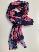 Joules Wensley Scarf French Navy Floral Patterned Rectangle Polyester Cosy Warm