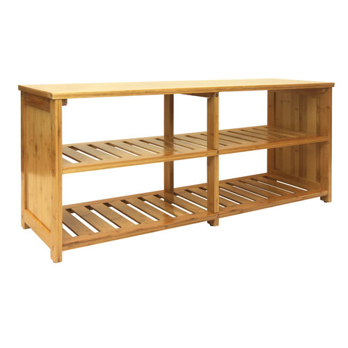 Bamboo entryway storage bench - bamboo,