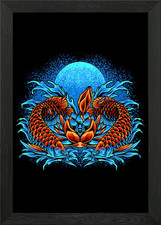 Arowana fish and flowers