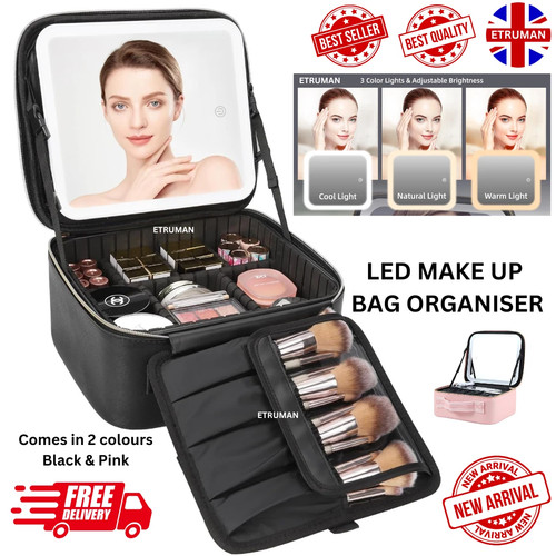 Makeup bag with light led - light, up