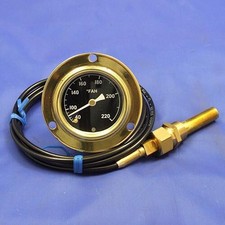 Vintage Car Water Temperature Gauge - 40-220 deg F, Black