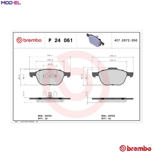 Brake pad set disc - brake,