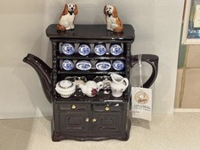 Vintage Novelty Swineside Teapottery Welsh Dresser With Dogs Tea Pot Made In UK