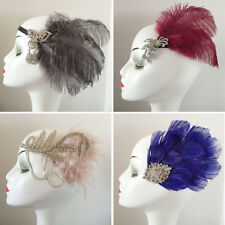 Ostrich Feather Fascinator Hair Clip Headband Gatsby Party Wedding Head Dress