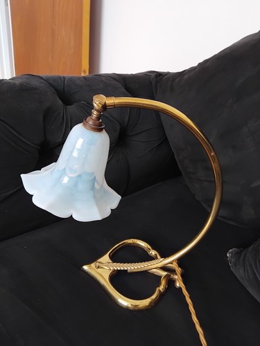 Antique art nouveau brass lamp - nouveau,