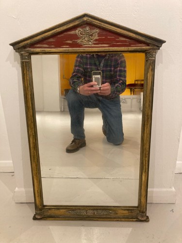 Painted wood mirror with - painted,