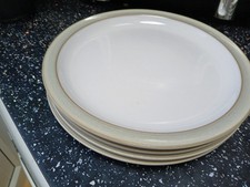 DENBY LINEN CREAM SALAD PLATES X 4