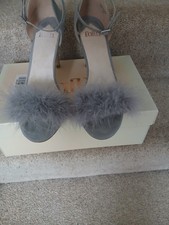 Grey Suede Ankle Strap Sandals
