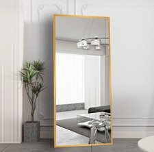 Beauty4U Full Length Mirror 180x80cm Free Standing Hanging or Leaning Gold 