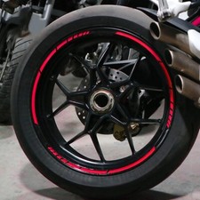 1 Set Motorbike RED Reflective Rim Tape Wheel Sticker Motorcycle Decal 17-19"