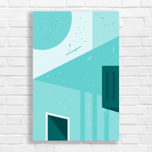 Pastel geometric abstract teal - pastel,