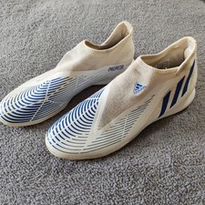 Adidas  Predator Football Sock Boots Shoes Indoor/Outdoor Blue White UK 11