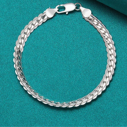 Silver colour flat - colour, chain