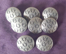 SET OF 8 SILVER METAL BLAZER BUTTONS 22mm