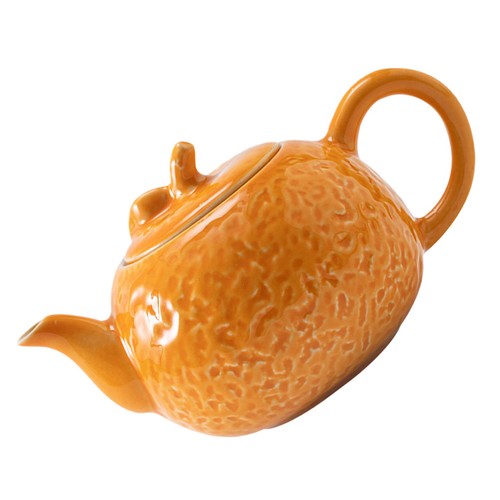 Ceramic teapot orange - ceramic,