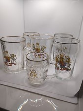 Collection Of Coronation Of Queen Elizabeth II Pint Tankards Jug Half Pint