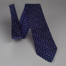 Paul Smith 100% Silk Tie Navy Blue Made In England