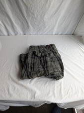 F&F Mens Cargo Shorts Khaki Plaid Cotton Check Waist 36"