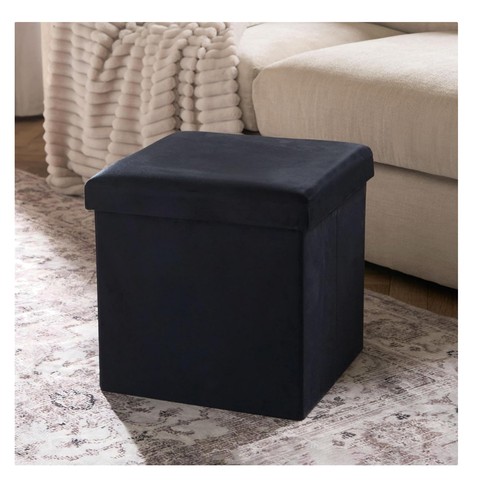 Cube storage ottoman - storage, black